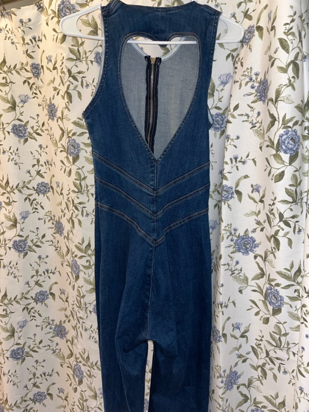 Revice Deep Indigo Denim Jumpsuit with Flared Legs - Picture 4 of 7